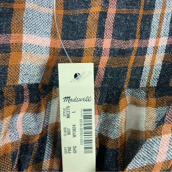 Madewell Plaid Gauze Double-Tie Wrap Top. NWT. Size large - Picture 4 of 16